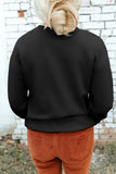 Black Western Pattern Print Round Neck Pullover Sweatshirt - Aaria Tees Aaria Tees