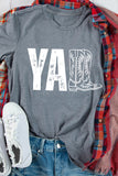 Gray YALL Western Boots Printed Tee Aaria Tees