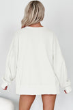 Black Bow Sequin XOXO Letter Graphic Exposed Seam Baggy Sweatshirt - Aaria Tees Aaria Tees