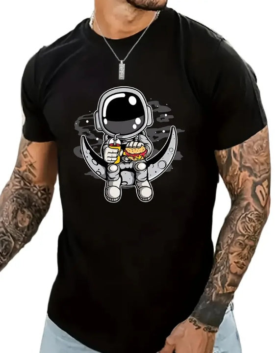 Cartoon Astronaut Shirt for Men – Casual Summer Streetwear Tee - Aaria Tees Aaria Tees