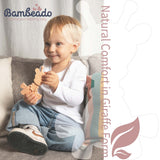 The Little Bamber - Pink - Natural Rubber & Baltic Amber Teething Toy - Aaria Tees Aaria Tees