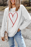 White Glittering Heart Printed Corded Valentines Pullover Sweatshirt - Aaria Tees Aaria Tees