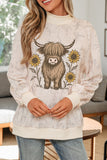 Khaki Western Print Camo Command Casual Sweatshirt Aaria Tees