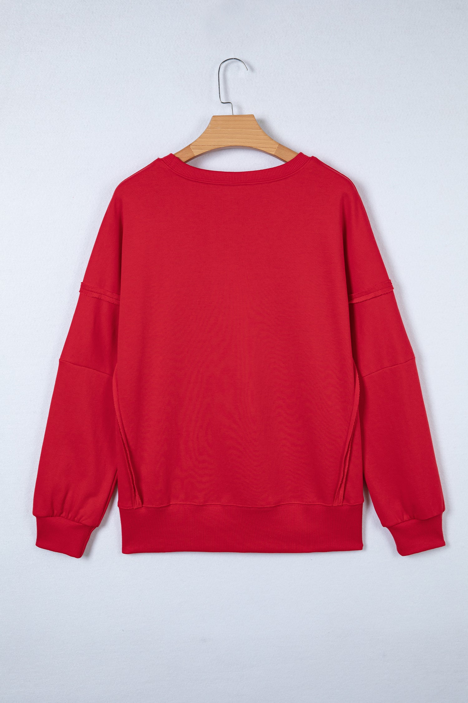 Racing Red Holly Jolly Embroidered Graphic Baggy Sweatshirt - Aaria Tees Aaria Tees
