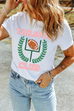 White TAILGATE CLUB Casual Round Neck Game Day T Shirt - Aaria Tees Aaria Tees