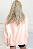 Apricot Pink Bubble Gum Bunny Chenille Patch Sweatshirt Aaria Tees