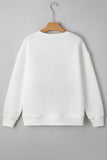 White FARM FRESH PUMPKINS Embroidered Graphic Thanksgiving Holiday Sweatshirt Aaria Tees
