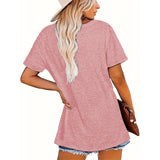 Women's Round Neck Graphic Print Short Sleeve T-Shirt Aaria Tees