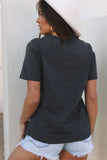 Dark Grey RISE WITH THE SUN Western Fashion Graphic Tee - Aaria Tees Aaria Tees