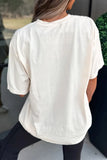 White PRAY Camo Letter Print Casual Round Neck T Shirt - Aaria Tees Aaria Tees