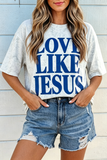 Gray Love Like Jesus Camouflage Oversized T Shirt Aaria Tees