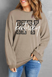 Khaki Kentucky KY Leopard Lettering Ribbed Baggy Sweatshirt Aaria Tees