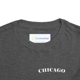 Mystery Noir Chicago Skyline Sunset Unisex Toddler Short Sleeve Tee - Aaria Tees Aaria Tees