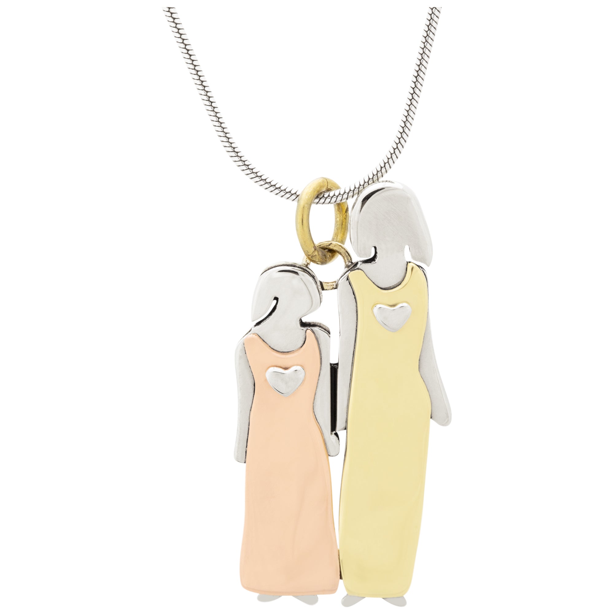 Mother & Daughter Mixed Metals Necklace - Aaria Tees Aaria Tees