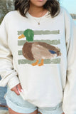White Western Duck Graphic Casual Pullover Sweatshirt Aaria Tees