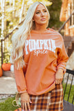 Orange PUMPKIN Spice Graphic Corded Crewneck Sweatshirt - Aaria Tees Aaria Tees
