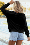 Dark Blue Tinsel Game Day Drop Shoulder Graphic Sweatshirt Aaria Tees
