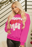 Rose Red Christmas Holly Jolly Babe Graphic Oversized Sweatshirt - Aaria Tees Aaria Tees