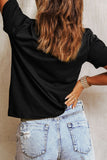 Black Mixed Pattern Cactus Graphic Print Relaxed T-Shirt - Aaria Tees Aaria Tees