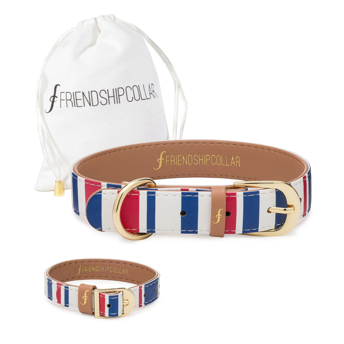 Nautical Pup Friendship Collar & Bracelet Set - Aaria Tees
