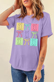 Wisteria Bunny Bow Plaid Print Easter Fashion Tee Aaria Tees