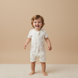 Organic Short Zip Romper - Ice Cream - Aaria Tees Aaria Tees