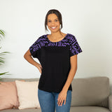 Textile Traditions Printed Plum Top - Aaria Tees Aaria Tees