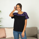 Textile Traditions Printed Plum Top - Aaria Tees Aaria Tees