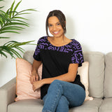 Textile Traditions Printed Plum Top - Aaria Tees Aaria Tees