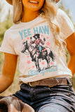 White YEE HAW State of mind Cowgirl Graphic Western Fashion Tee Aaria Tees