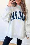 Light Grey WAR DAMN/ EAGLES Double Side Print High Neck Baggy Sweatshirt - Aaria Tees Aaria Tees