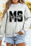 Light Grey MS MISSISSIPPI Double Side Printed Mock Neck Reversible Sweatshirt - Aaria Tees Aaria Tees