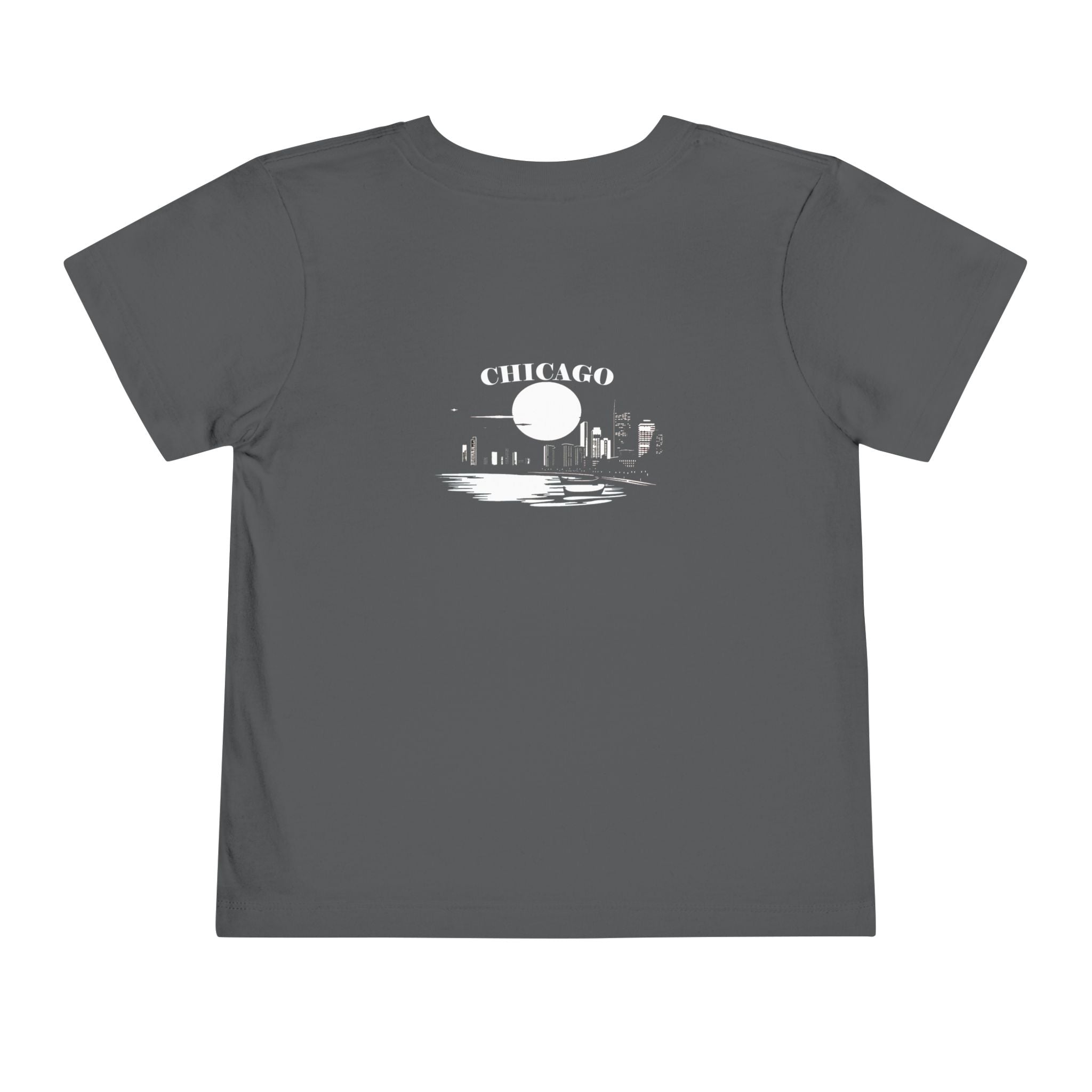 Mystery Noir Chicago Skyline Sunset Unisex Toddler Short Sleeve Tee - Aaria Tees Aaria Tees