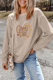Smoke Gray Twisted Rib Texture game day Rugby Embroidered Baggy Sweatshirt Aaria Tees
