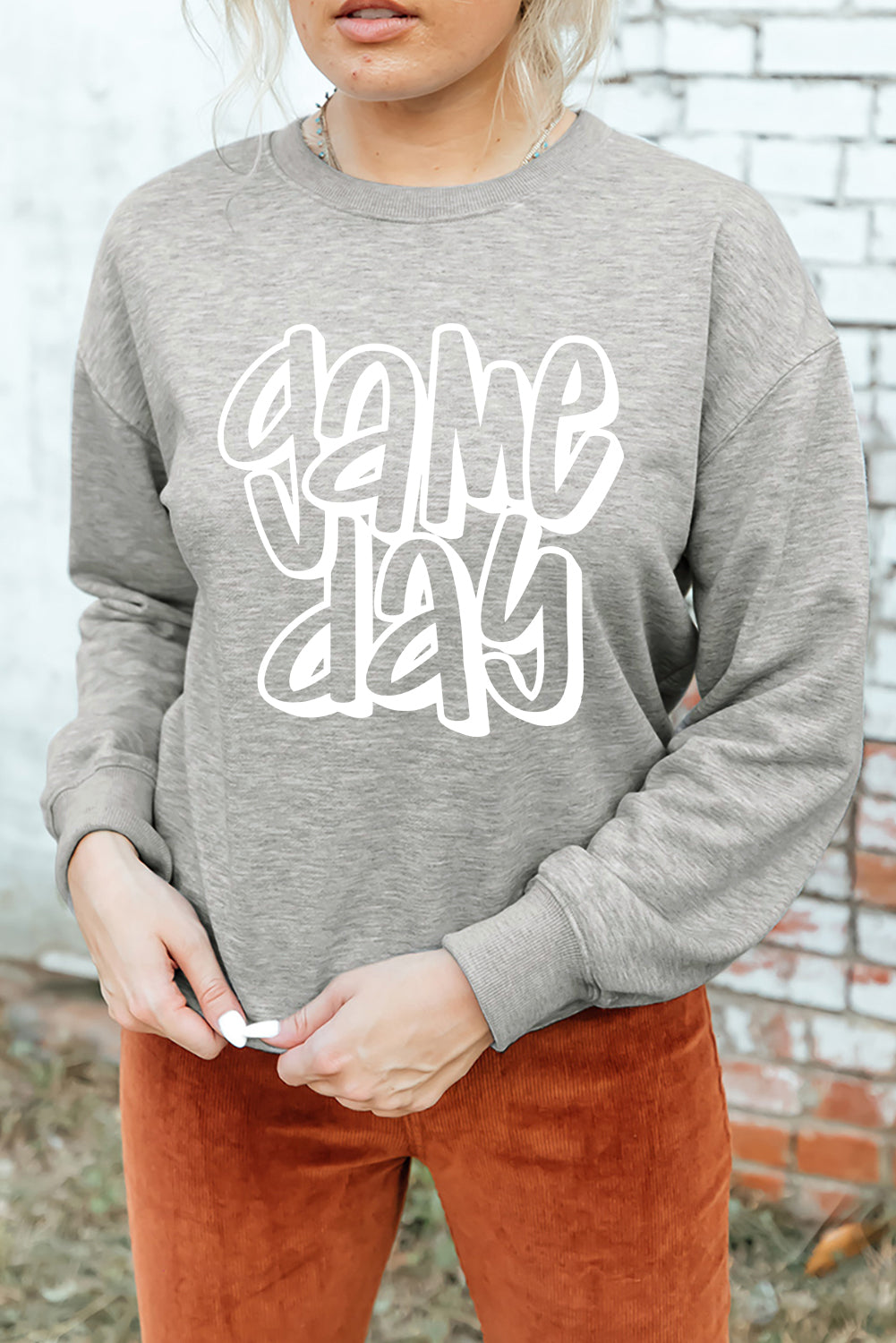 Gray Game Day Crew Neck Sweatshirt - Aaria Tees Aaria Tees