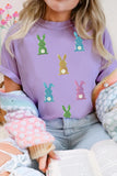 Wisteria Sequin Easter Bunny Patched Tee Aaria Tees