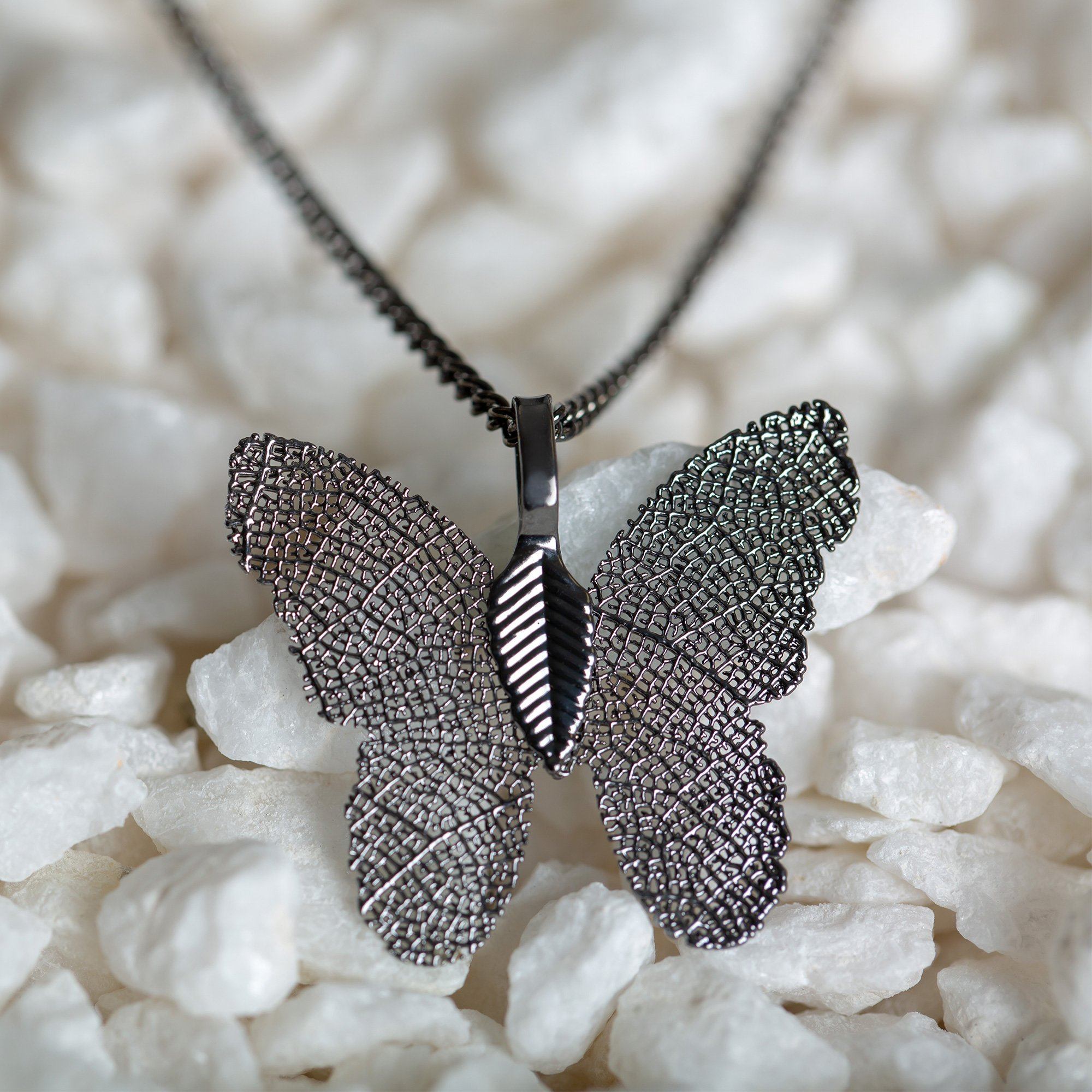 Lustrous Leaf Butterfly Necklace - Aaria Tees Aaria Tees