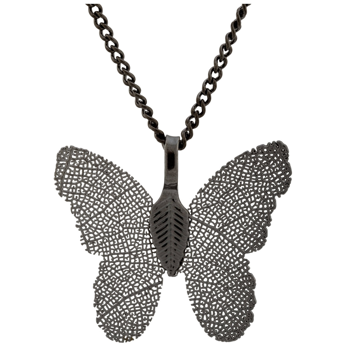 Lustrous Leaf Butterfly Necklace - Aaria Tees