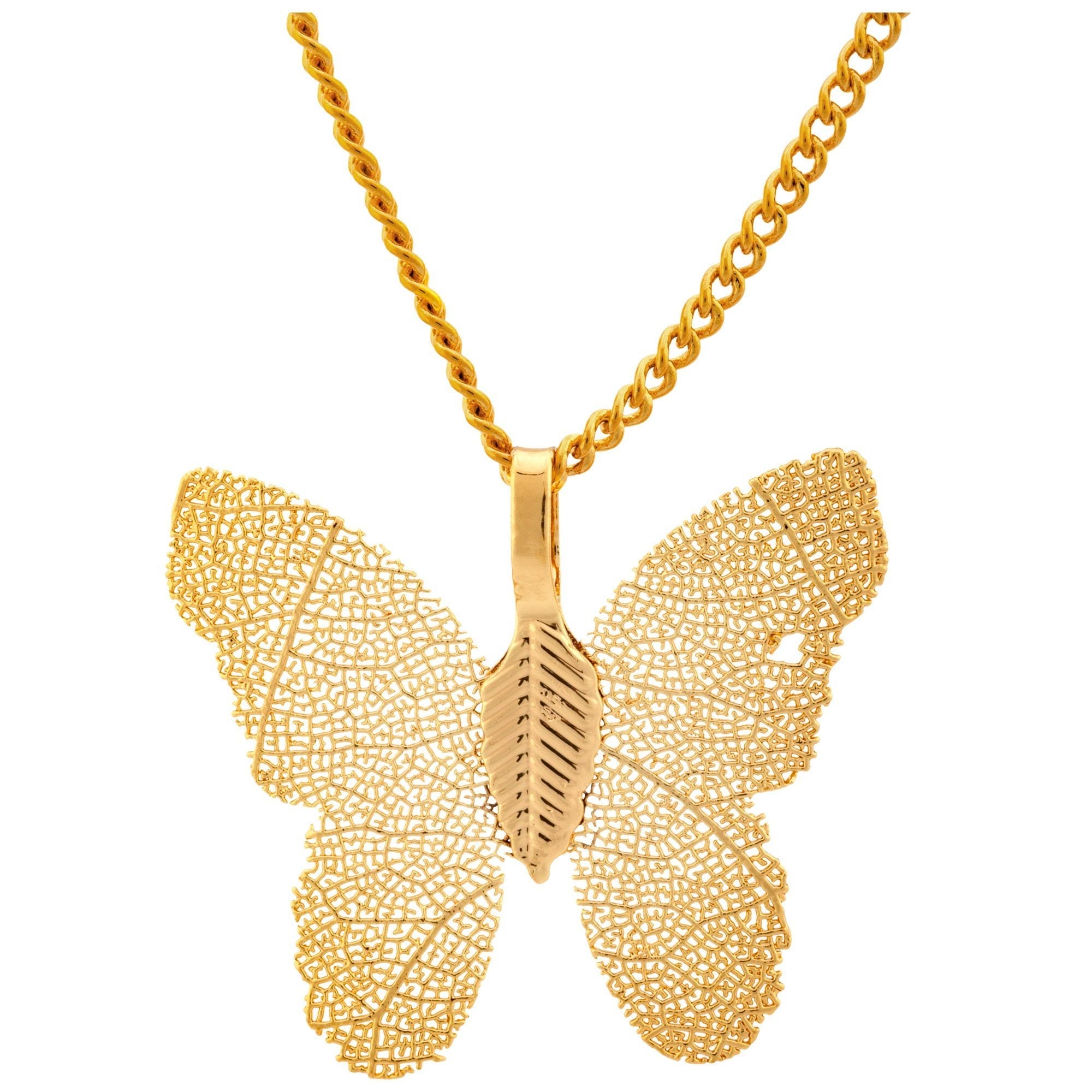 Lustrous Leaf Butterfly Necklace - Aaria Tees Aaria Tees