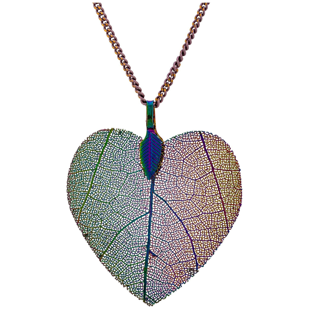 Lustrous Leaf Heart Necklace - Aaria Tees