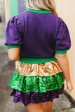 Tillandsia Purple Mardi Gras Tinsel Graphic Short Sleeve Sweater Aaria Tees