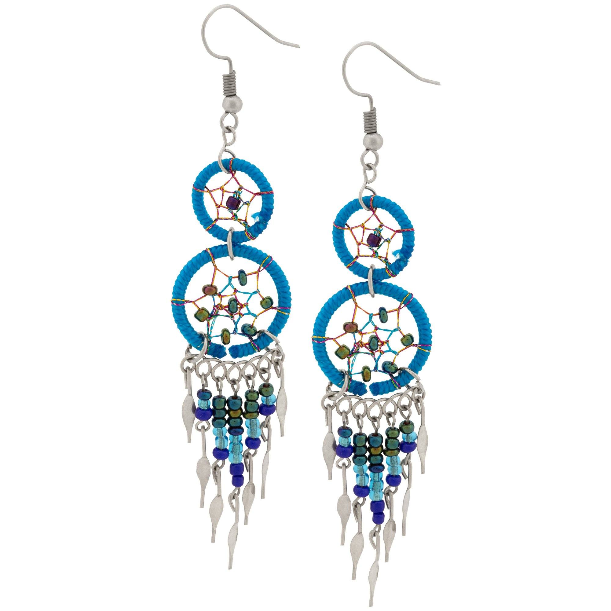 Double Dreamcatcher Dazzling Earrings - Aaria Tees Aaria Tees