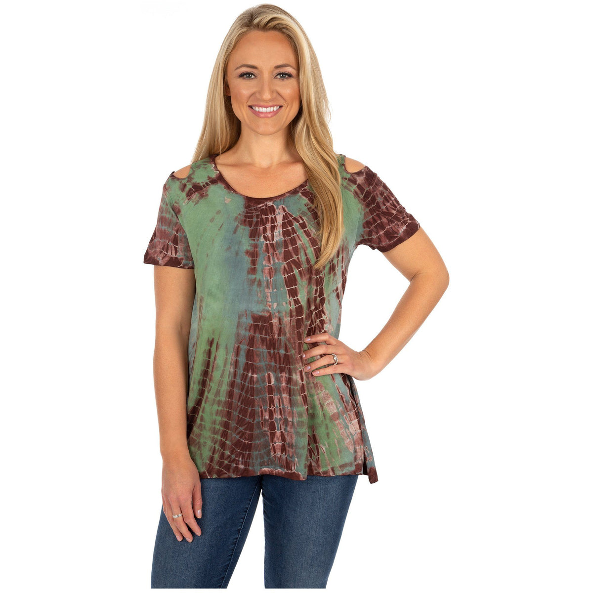 Sand & Stone Cold Shoulder Top - Aaria Tees