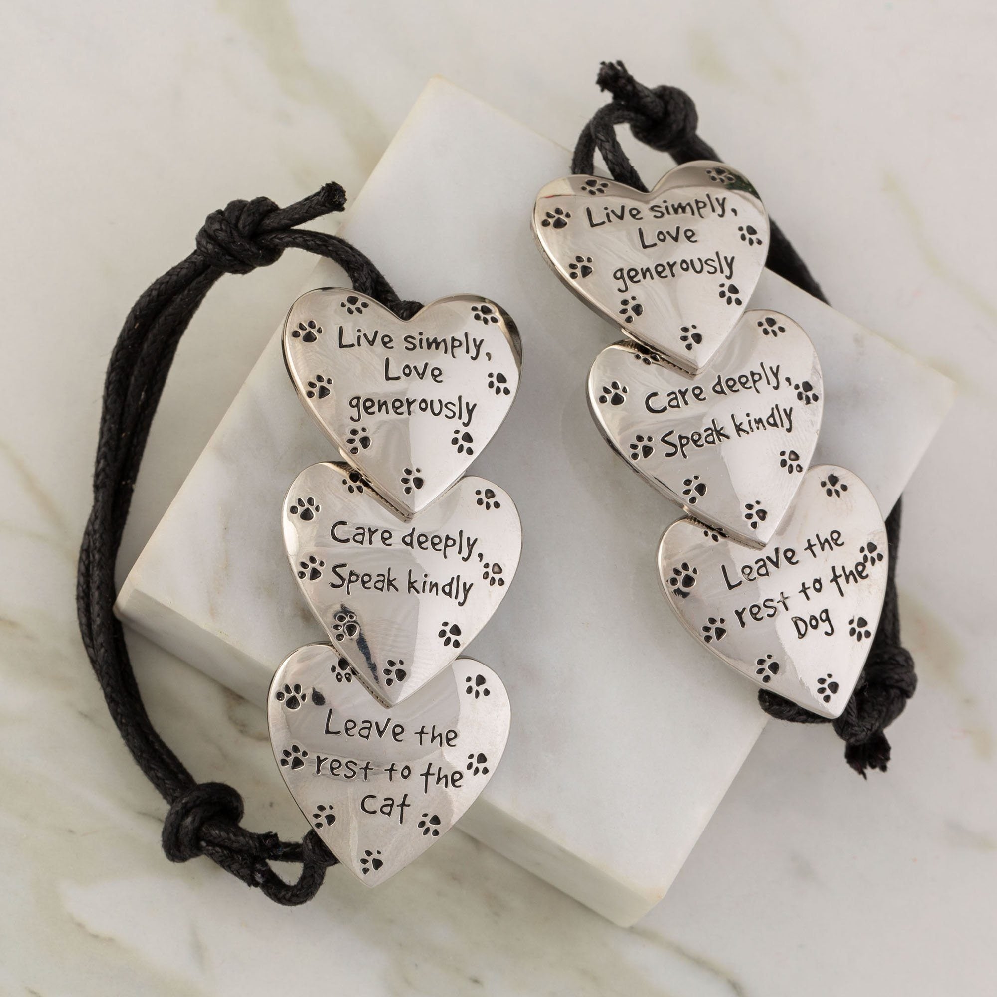 Live Love Care Paw Print Adjustable Bracelet - Aaria Tees Aaria Tees