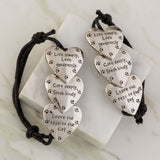 Live Love Care Paw Print Adjustable Bracelet - Aaria Tees Aaria Tees