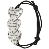 Live Love Care Paw Print Adjustable Bracelet - Aaria Tees Aaria Tees