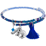 Fair Trade Beaded Blue Elephant Adjustable Bracelet! - Aaria Tees Aaria Tees