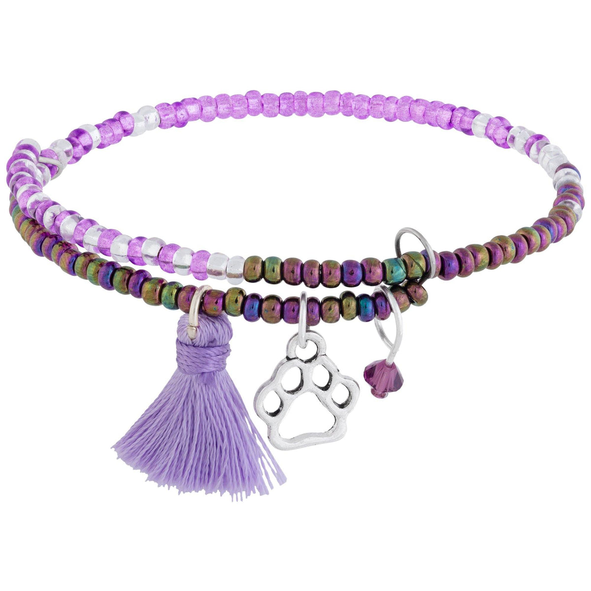 Fair Trade Beaded Paw Print Adjustable Bracelet! - Aaria Tees