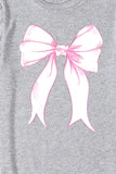 Bow Graphic Round Neck Short Sleeve T-Shirt Aaria Tees