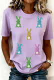 Wisteria Sequin Easter Bunny Patched Tee Aaria Tees